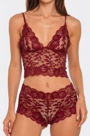 2789 Eye On You 2 Piece Set (Color: Wine, size: 1X)