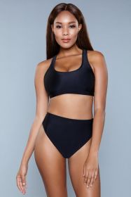 1985 Vera 2 Piece Set (Color: black, size: XL)