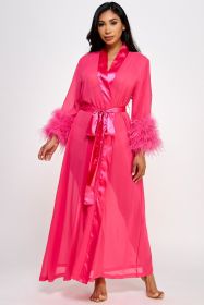 2257 Sahar Robe (Color: Hot Pink, size: Q)