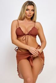 2528 Danica Bikini Set (Color: Rust, size: S)