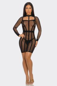 2740 Between the Lines Dress (Color: black, size: Q)