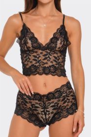 2789 Eye On You 2 Piece Set (Color: black, size: XL)