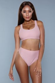 1985 Vera 2 Piece Set (Color: pink, size: M)