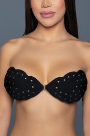 2309 Scalloped Edge Bra Adhesive (Color: black, size: A)