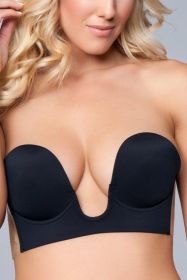 BWXB093 Deep V Bra (Color: black, size: C)