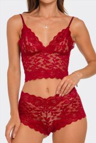 2789 Eye On You 2 Piece Set (Color: Burgundy, size: 2X)