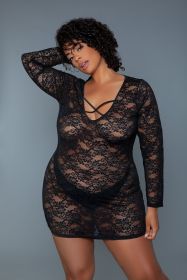 2247P Lynn Chemise (Color: black, size: 1X)
