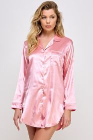 BW1788 Kimberly Satin Sleepshirt (Color: Dusty Rose, size: L)