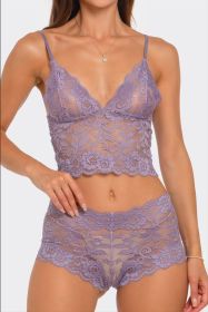 2789 Eye On You 2 Piece Set (Color: Lavender, size: 1X)