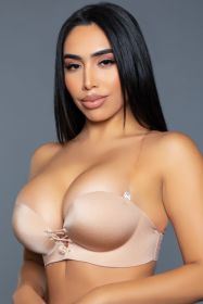 2306 Front Tie Fashion Bra (Color: Nude, size: C)